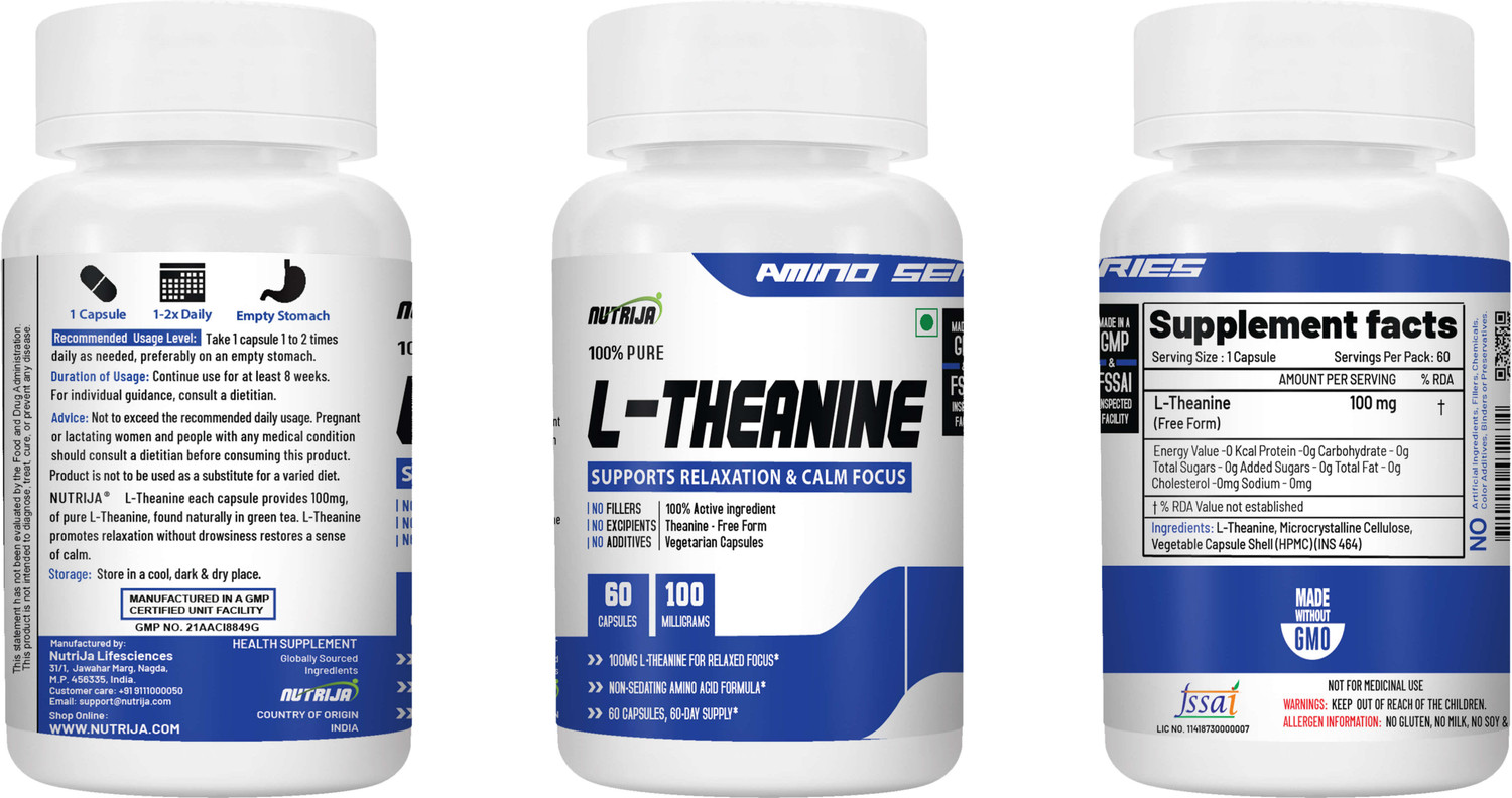 Image of NutriJa L-Theanine 100MG - 60 Capsules