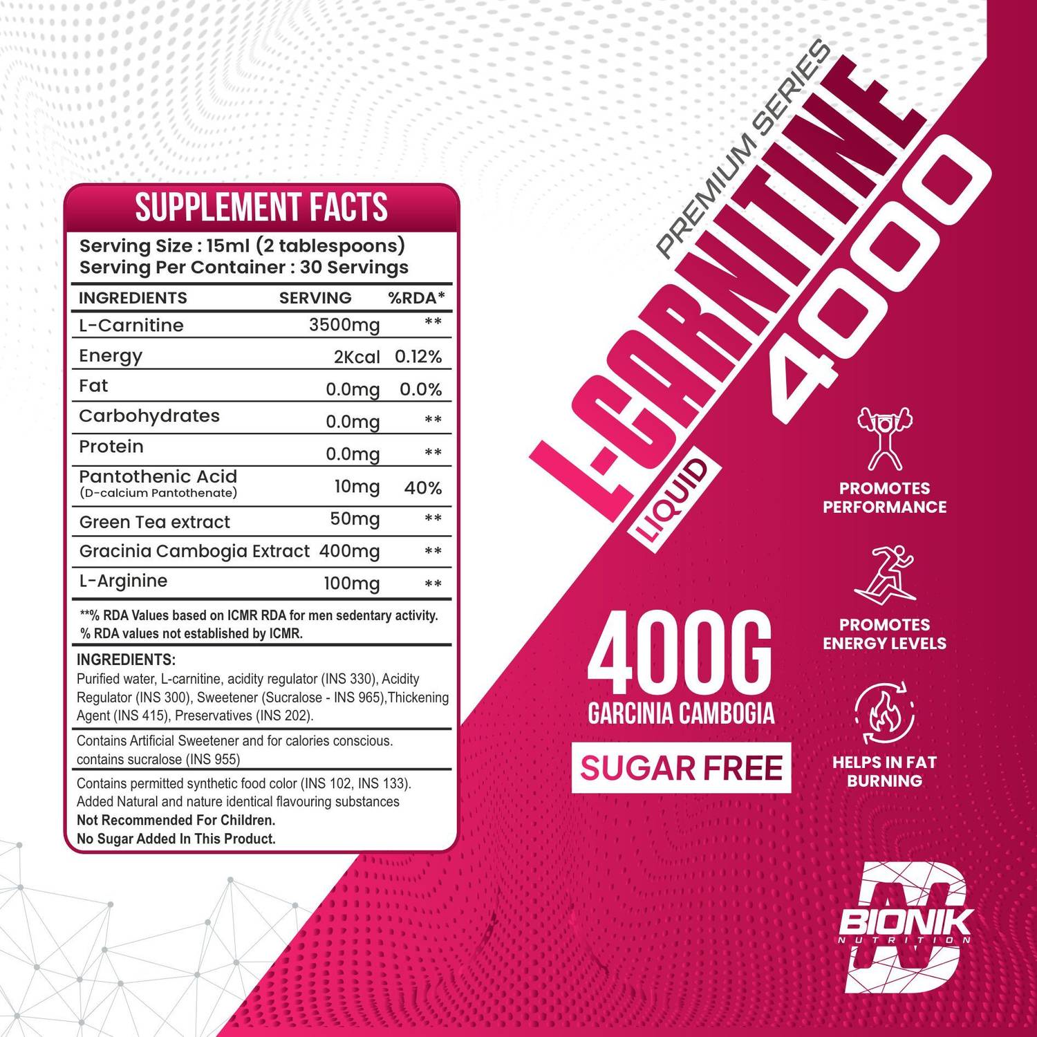 BIONIK NUTRITION L-Carnitine 4000 Liquid | 3500mg Fat Burner | Garcinia  Cambogia | Sugar Free Price in India - Buy BIONIK NUTRITION L-Carnitine  4000 Liquid | 3500mg Fat Burner