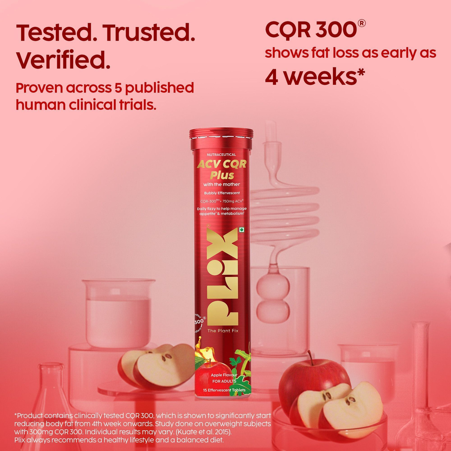 Image of The Plant Fix Plix ACV CQR Plus Effervescent | Fat Reduction & Metabolism Support
