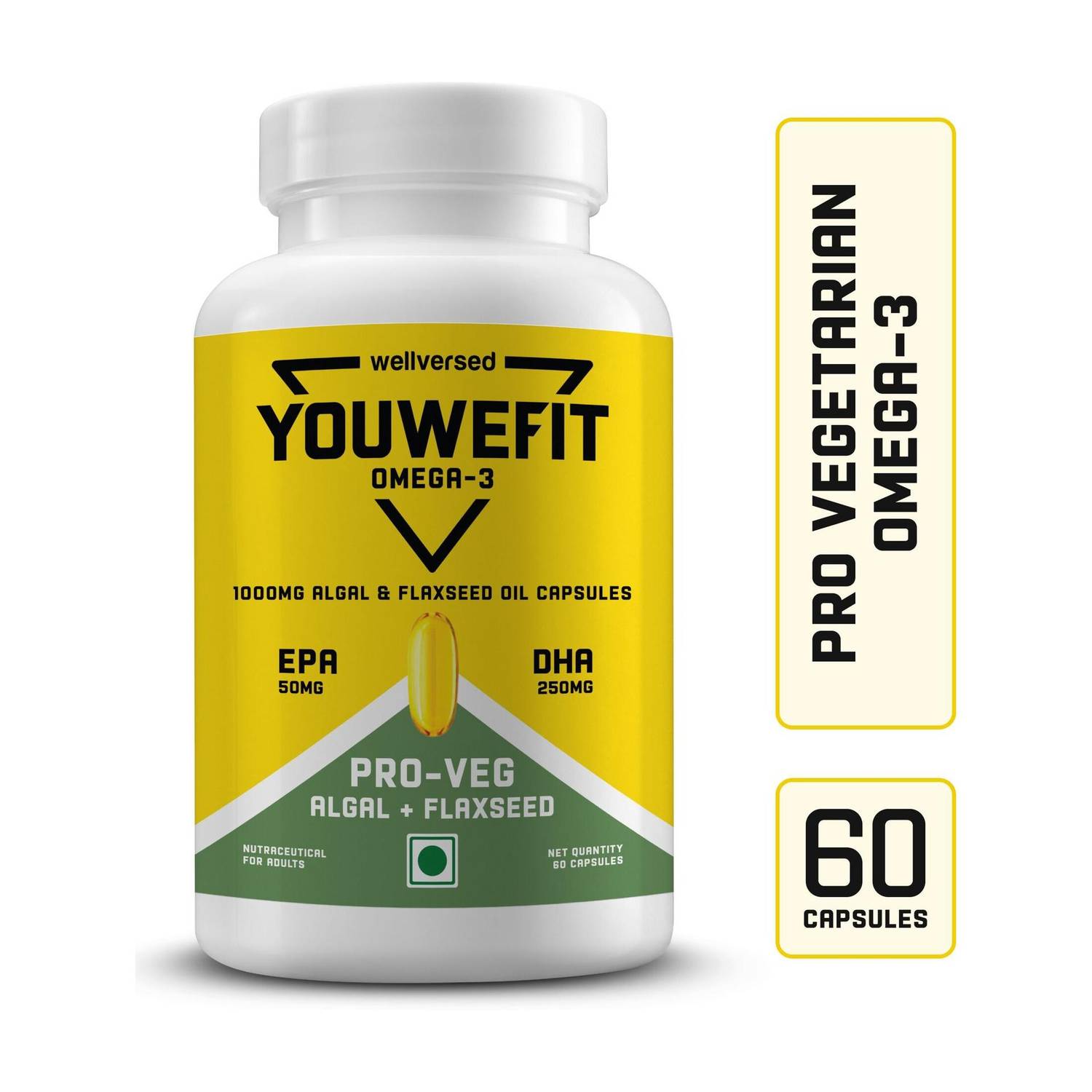 YouWeFit Pro-Vegetarian Omega-3 1000mg Capsules 1 g - Image 1
