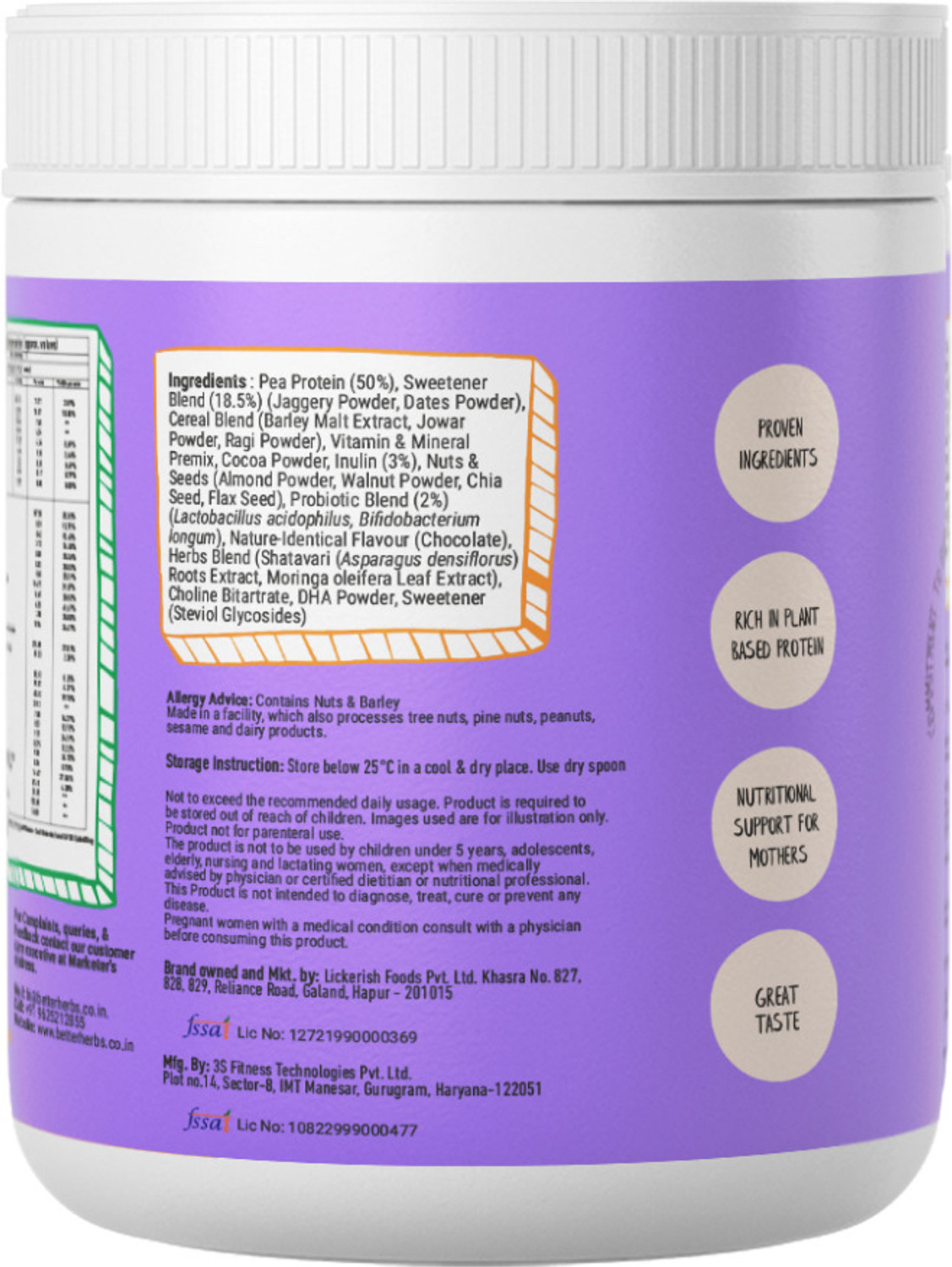 Image of better herbs Mamafy Mother's Nutritional Pregnancy Protein Powder | Chocolate Flavour