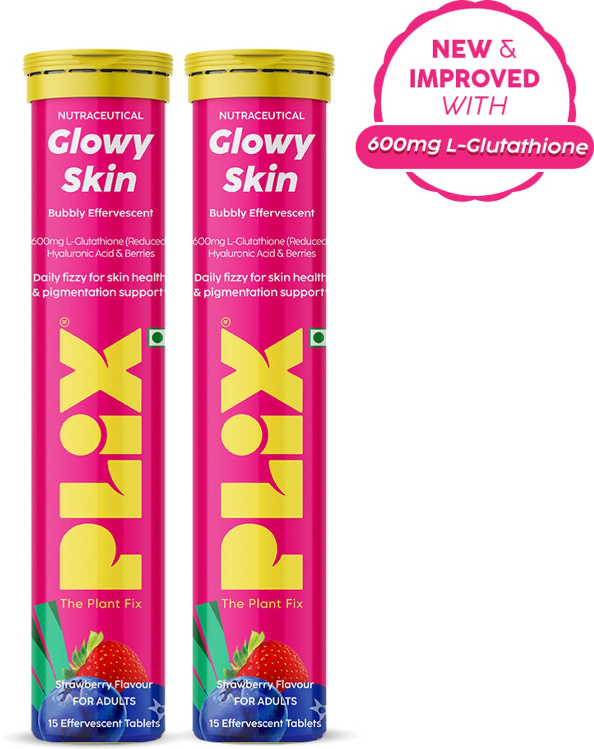 The Plant Fix Plix Glowy Skin Bubbly Effervescent 600mg - Image 1