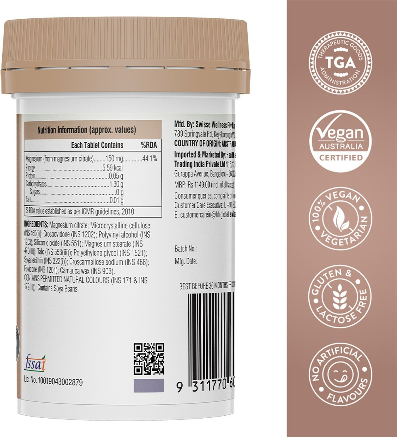Image of Swisse Ultiboost Magnesium Supplement for Immunity, Muscle Energy & Heart Health