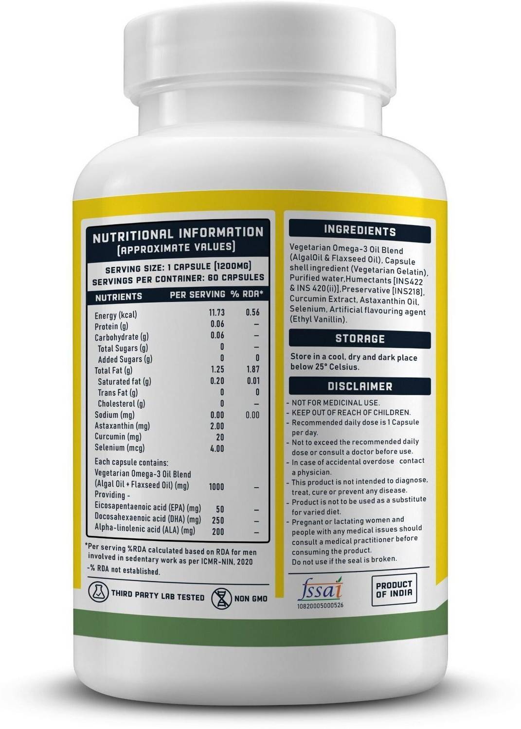 YouWeFit Pro-Vegetarian Omega-3 1000mg Capsules 1 g - Image 2