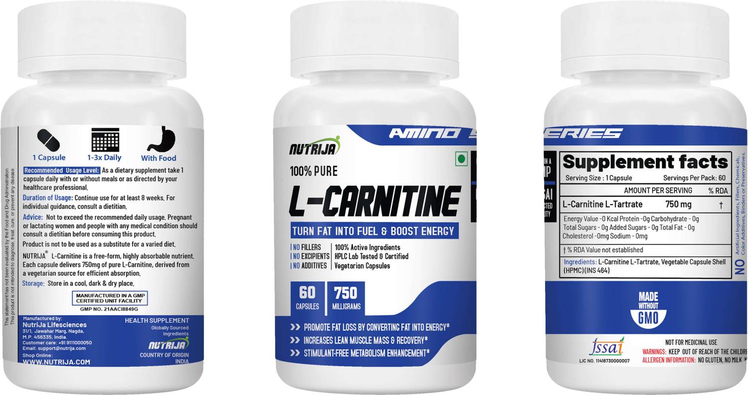 l-carnitine 750 mg (400 caps) - L-Carnitine NutriJa L-Carnitine 750mg - 60
