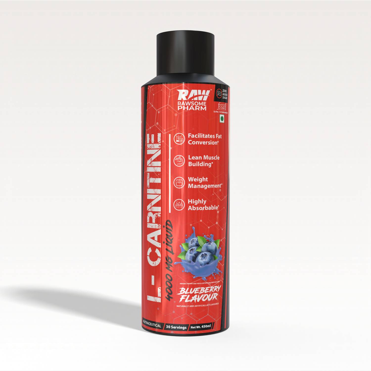 l carnitine cortisol RAWSOME PHARM Liquid L- Carnitine 4000MG 450 ml, 30 Servings, Blueberry  Price in India