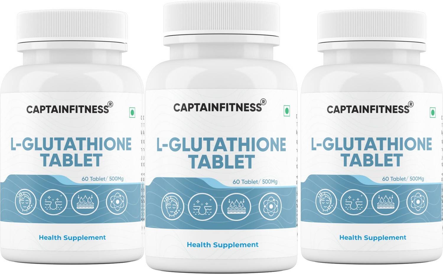 CaptainFitness L-Glutathione Tablet For Glowing Skin-Reduce Pigmentation  For Men & Women|046|
