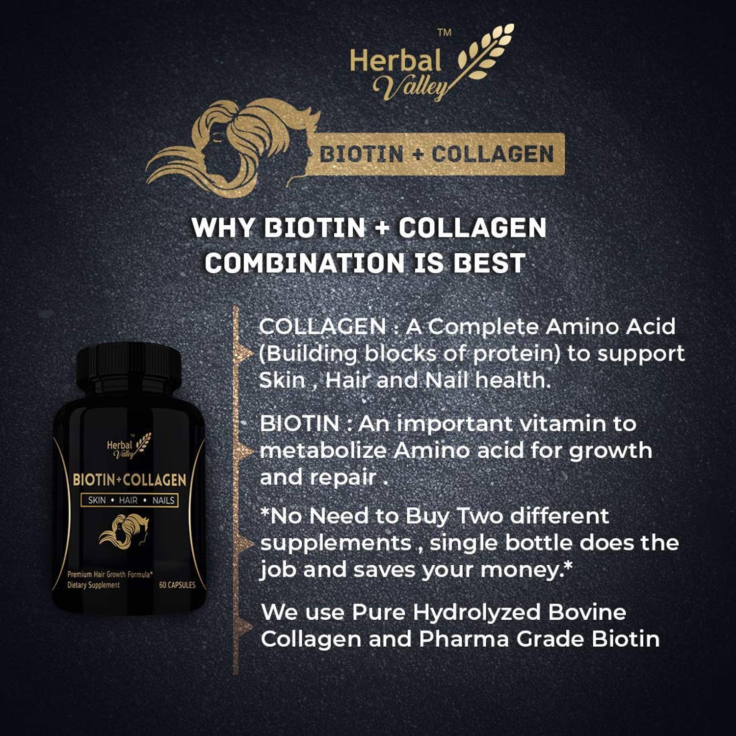 santeva glow glutathione pills HerbalValley Biotin + Collagen For Skin, Hair & Nails 6000 Mcg