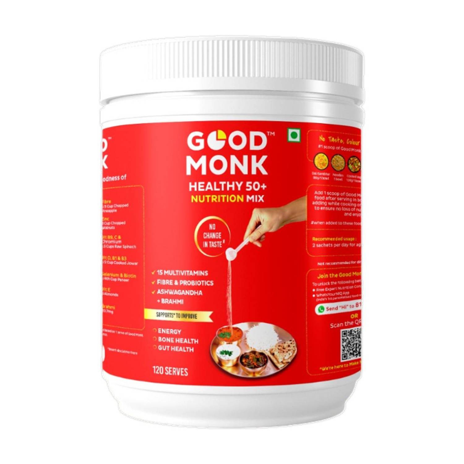 Good Monk Healthy 50+ Nutrition Mix|Energy&Bone Health|Multivitamin,Probiotic,Ashwagandha
