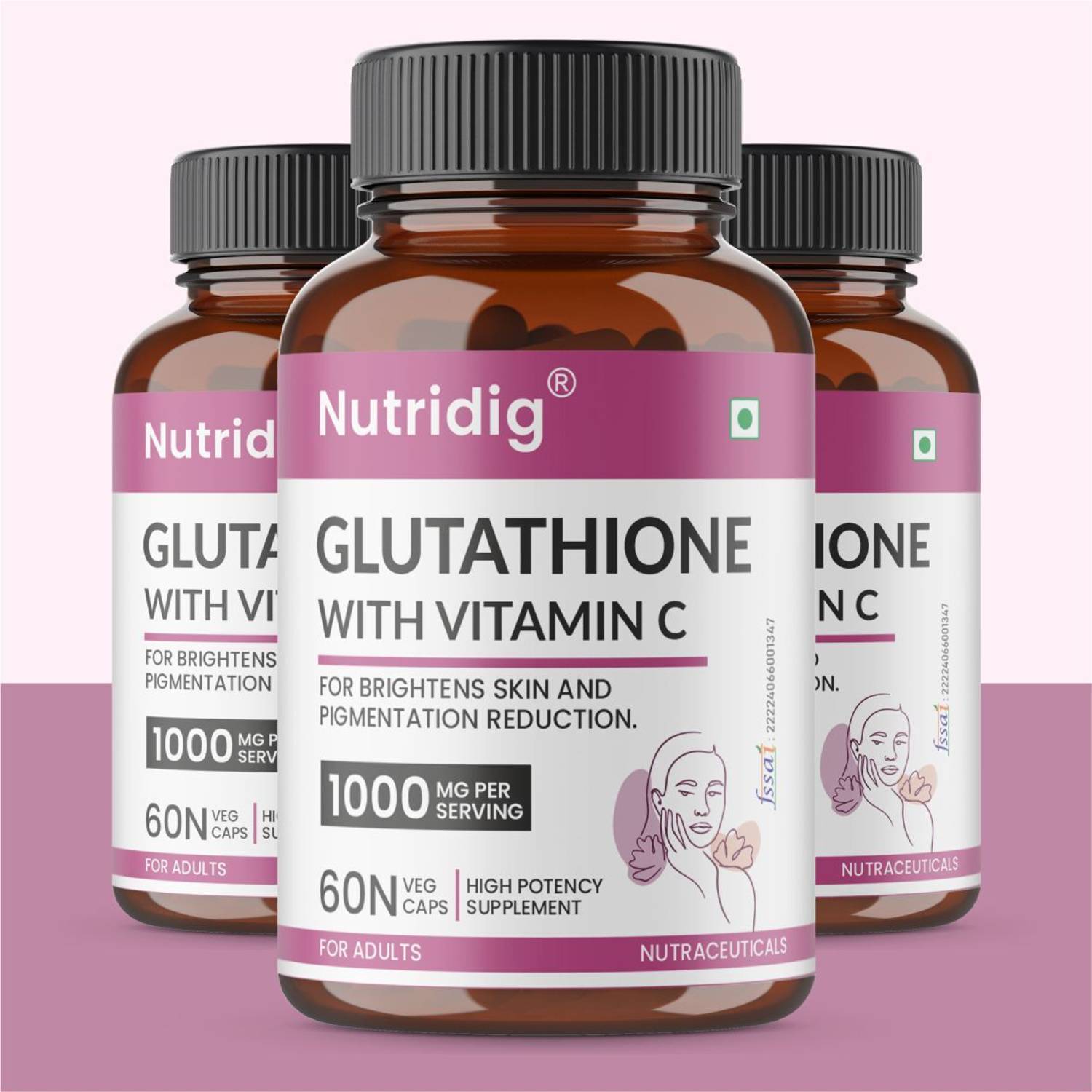 l glutathione & vitamin c tablets for skin brightening Collagen Renewal Glow-enhancing Dark Spots 90 Caps Vedapure L-Glutathione Capsules for Skin