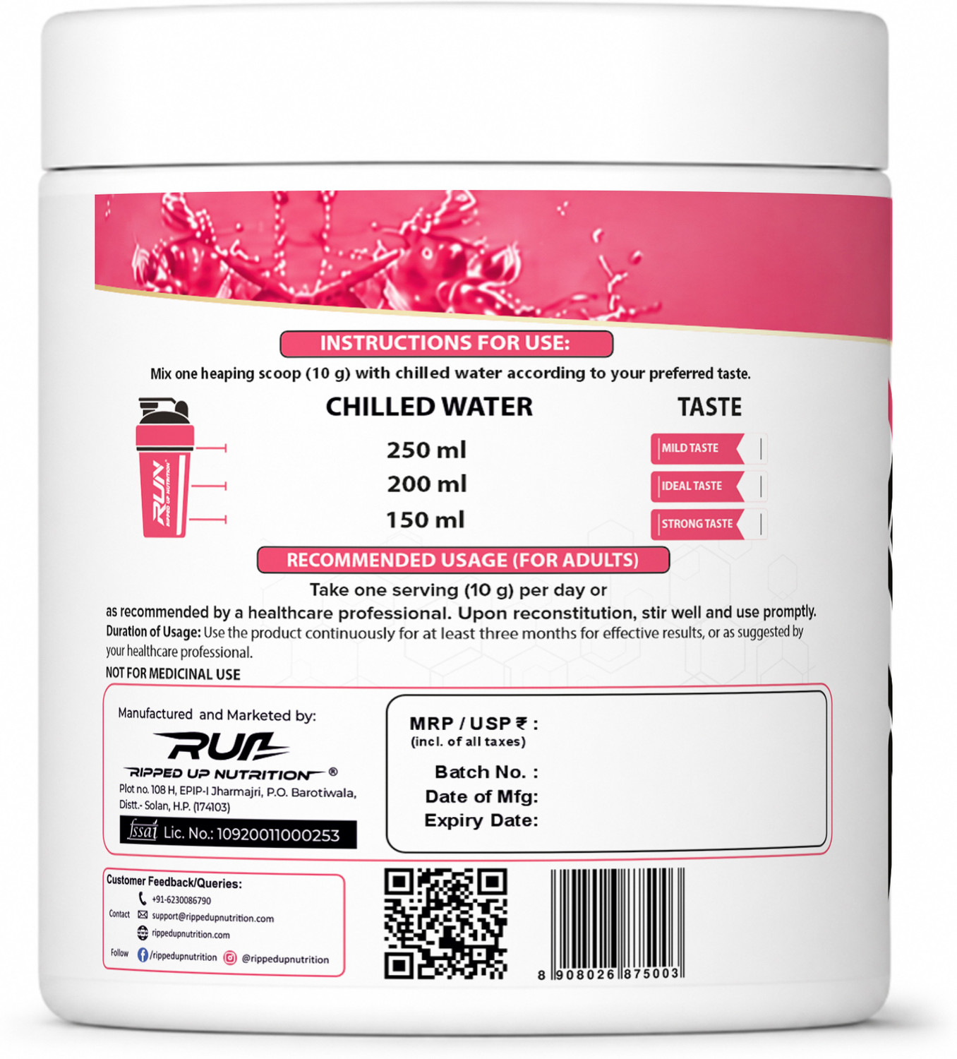 Image of Ripped Up Nutrition Marine Collagen Guava (200 g)