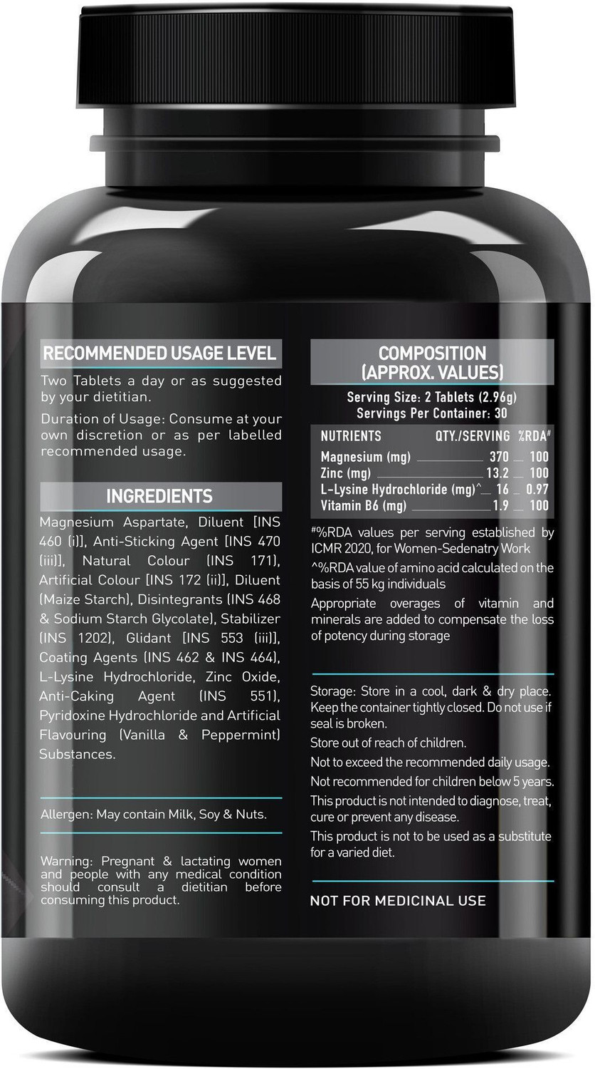 Image of MUSCLEBLAZE ZMA ( Zinc, Magnesium Aspartate, Vitamin B6) for Muscle Recovery & Strength