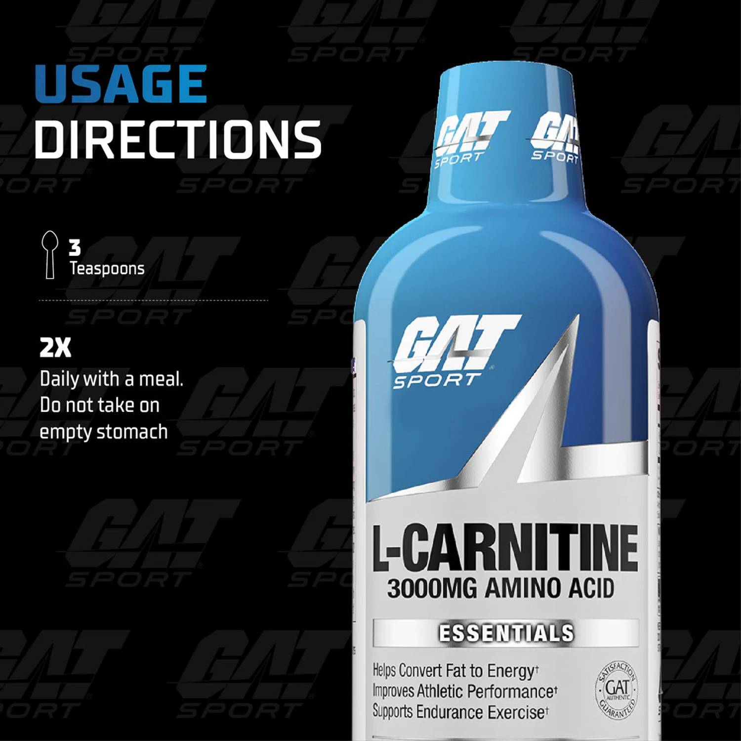 GAT Essentials Liquid L-Carnitine 3000MG Drink ( Green Apple) 32 SERVINGS  Price in India
