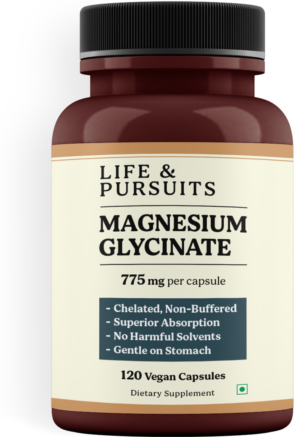 Image of Life & Pursuits Pure Magnesium Glycinate 775 mg - 120 Vegan Capsules