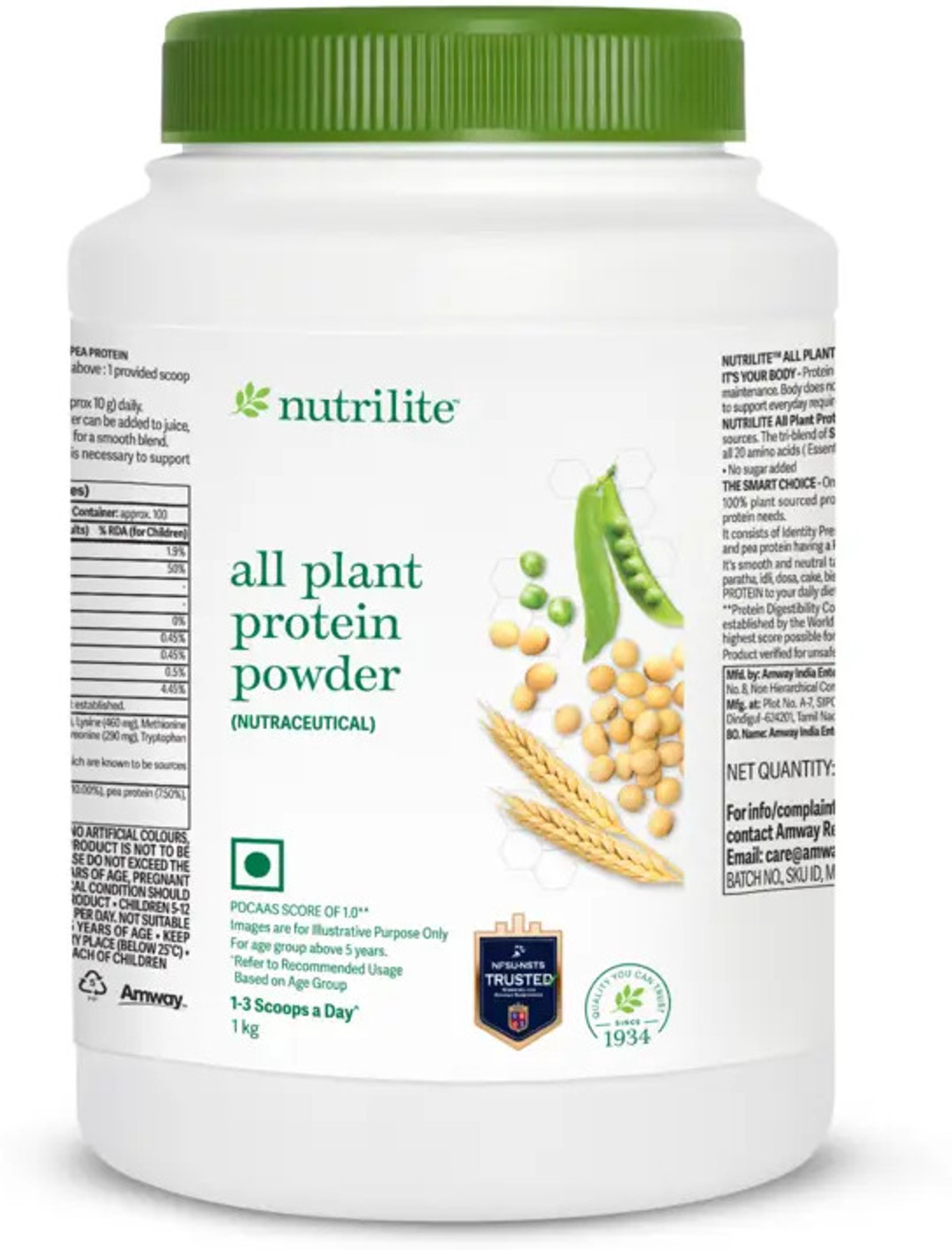 Image of Amway Nutrilite All Plant Protein-1 kg| Protein