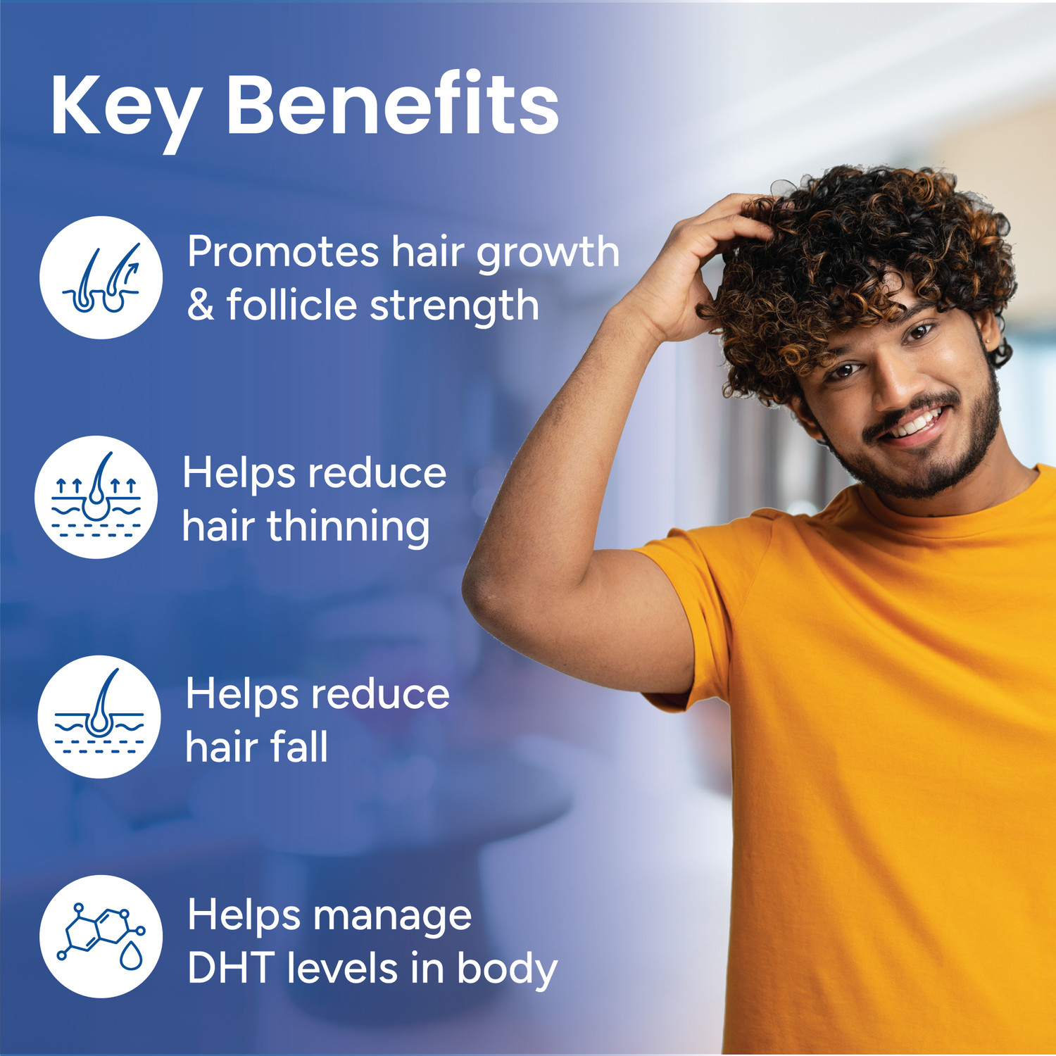 Image of TATA 1mg DHT Blocker with Biotin Advanced Tablet | Promotes Hair Growth