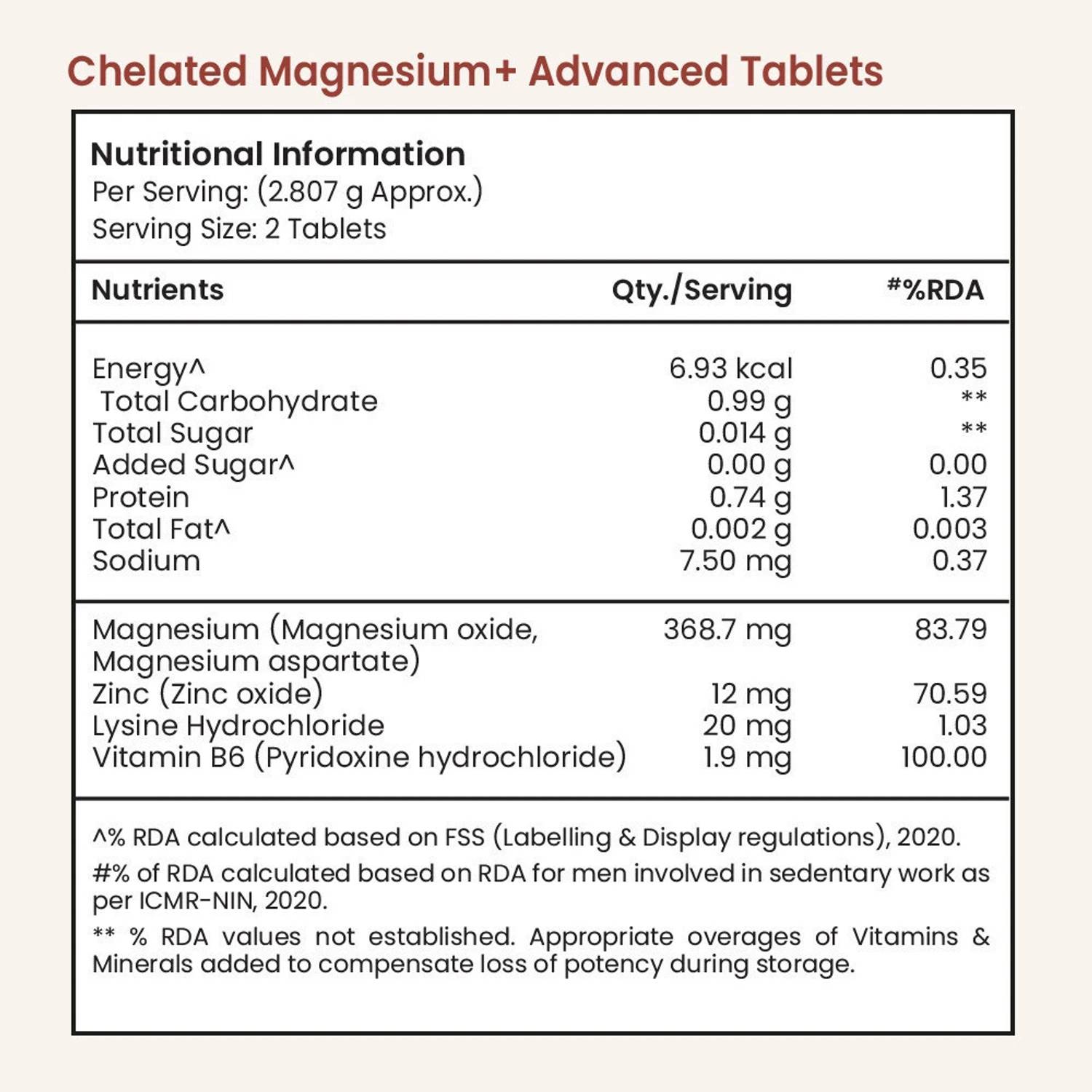 TATA 1mg Chelated Magnesium Plus Zinc 60 Tablets - Image 3