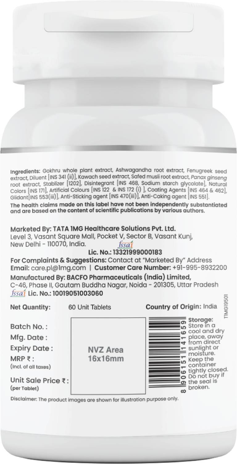 TATA 1mg Testosterone Booster Tablets 60 Count - Image 2