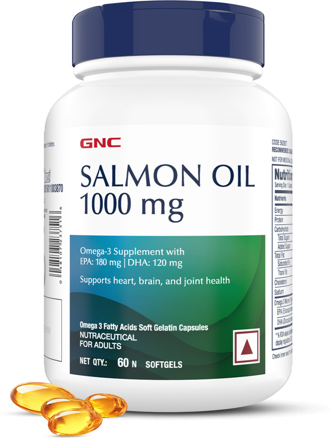 Image of GNC Salmon Oil for Men & Women- 60 Softgels