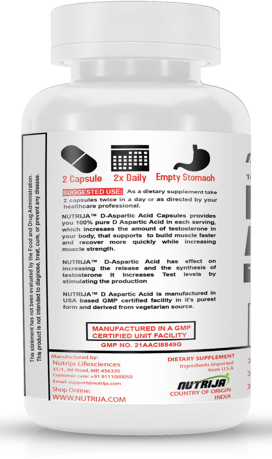 Image of NutriJa D-Aspartic Acid - 90 Capsules