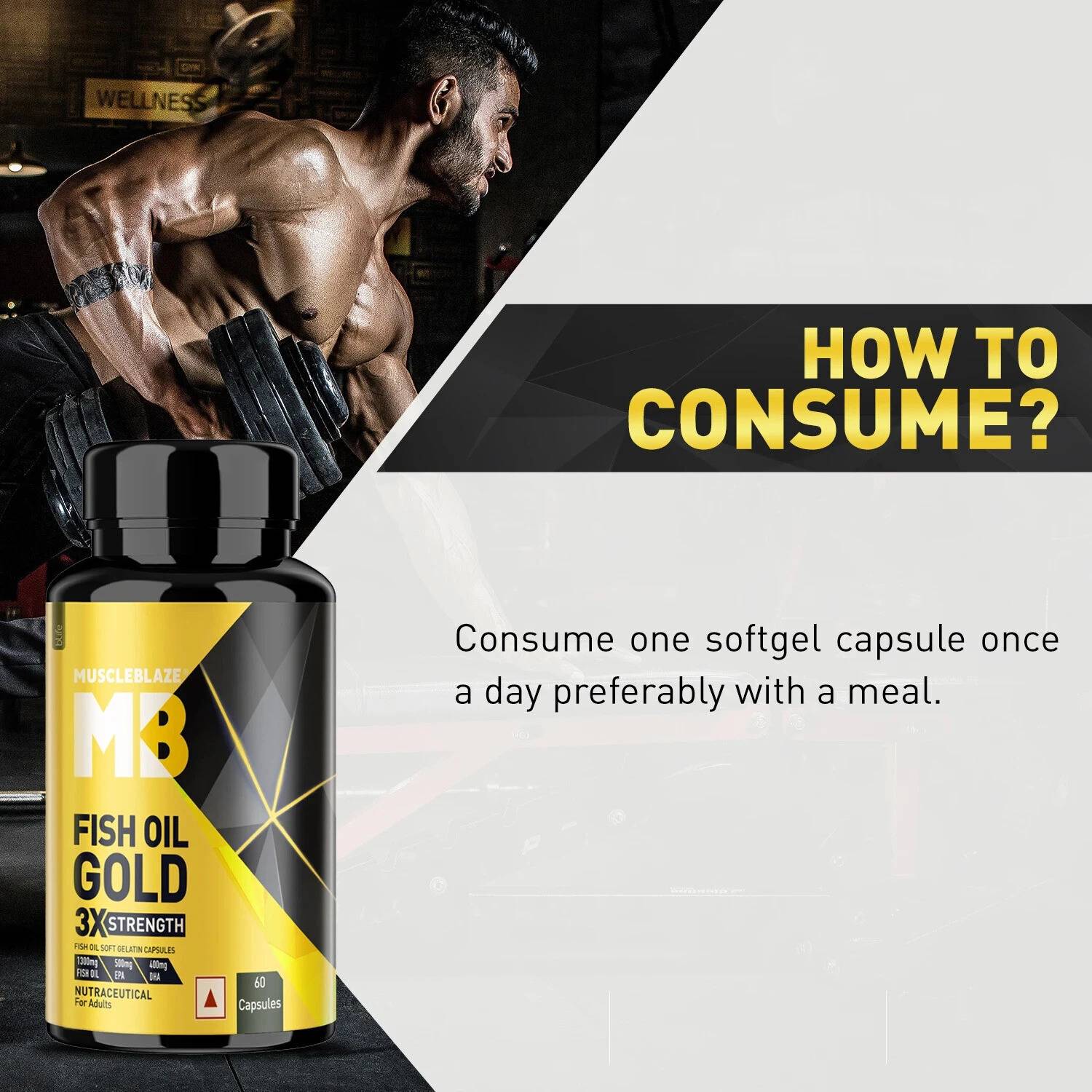 MUSCLEBLAZE Omega 3 Fish Oil Gold 1300mg 500 mg - Image 5