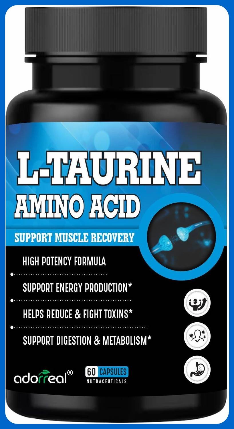 Adorreal Herbal Supplement: L-Taurine Supplement – Support Heart, Brain & Muscle Functio