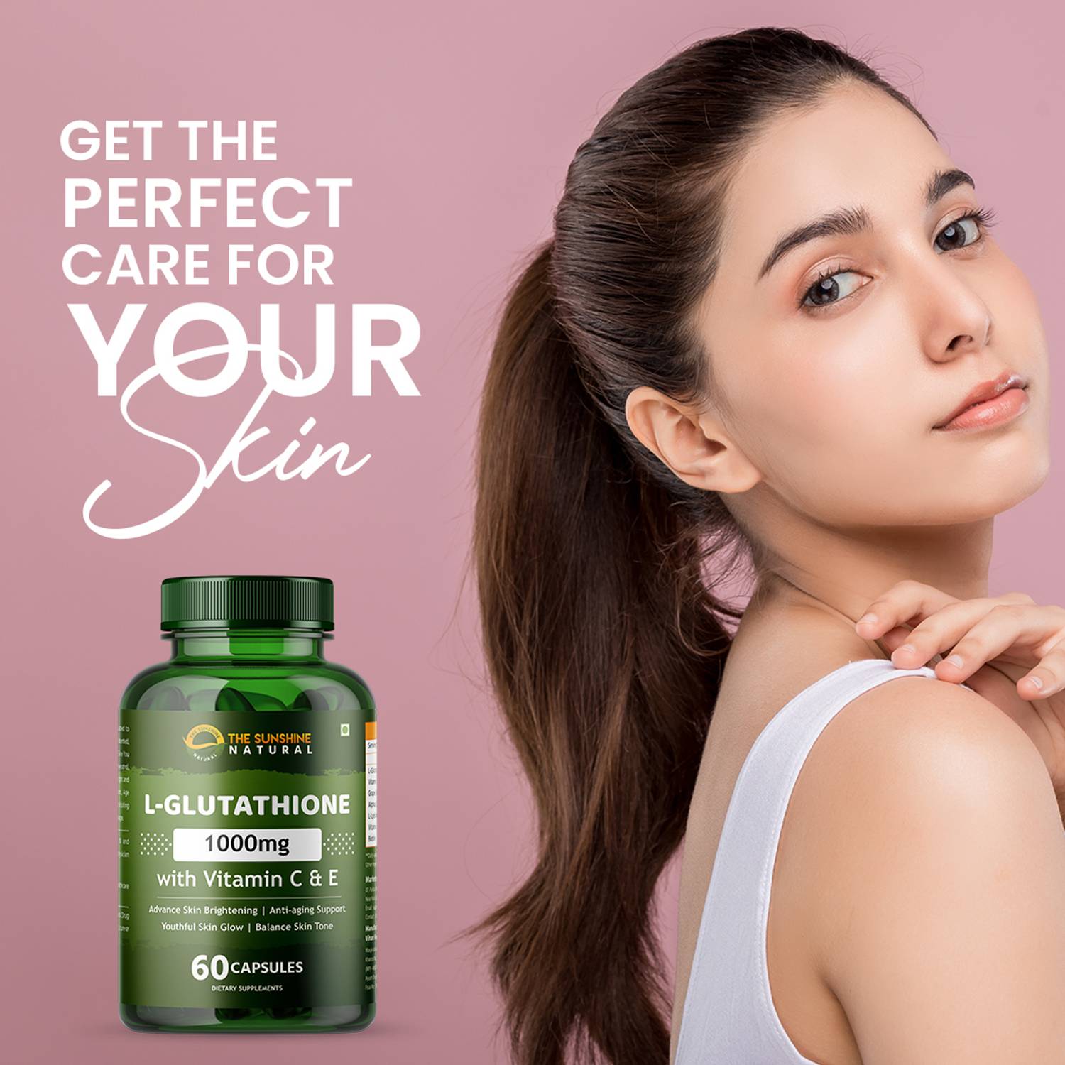 sunshine glutathione 1000mg THE SUNSHINE NATURAL L-Glutathione Capsules with Vitamin C & E for Skin  Lightening & Whitening Price in India