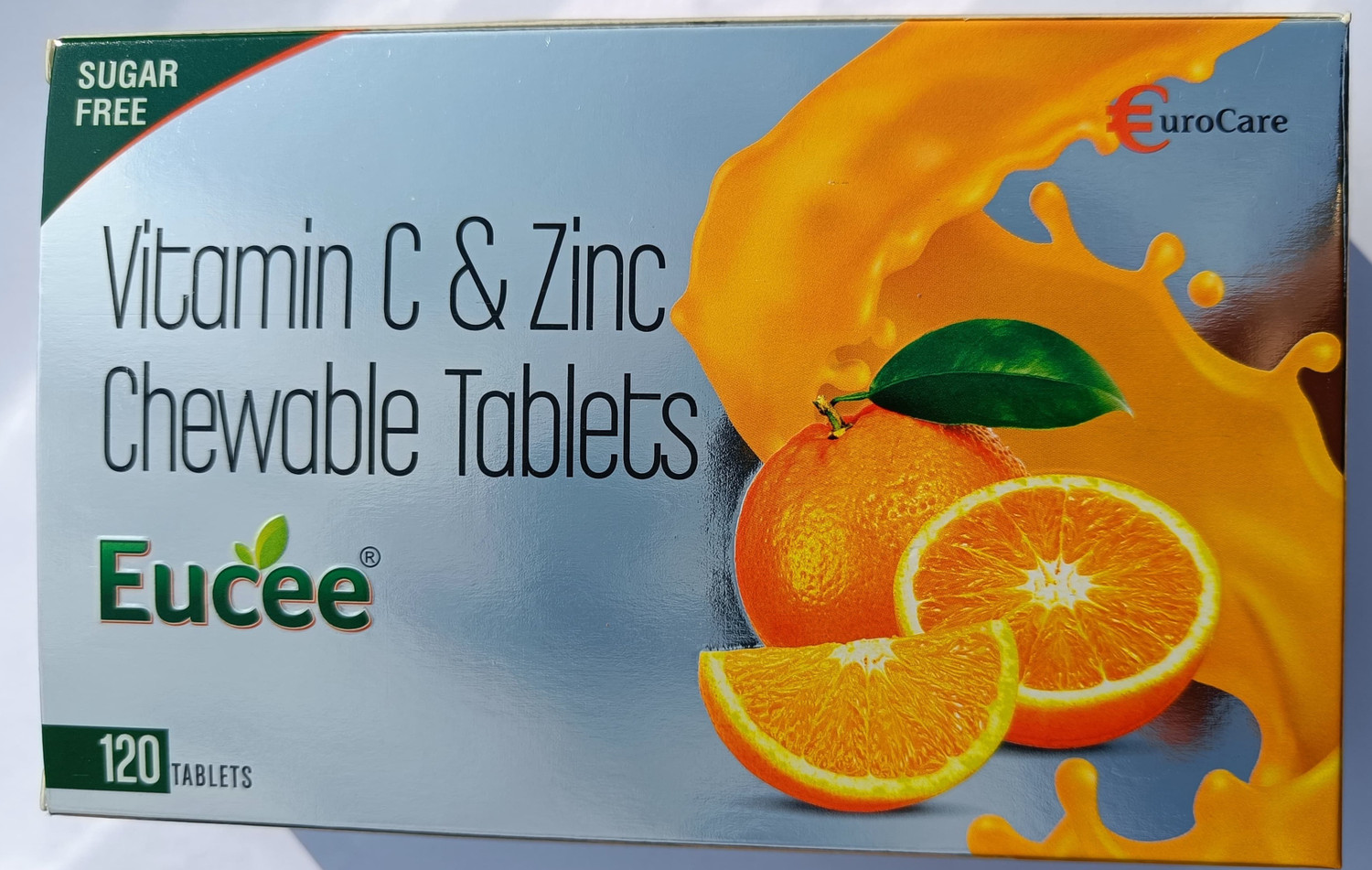 Eucee Vitamin C+ Zinc Chewable 120 tablet Immunity-antioxidant (Orange ...