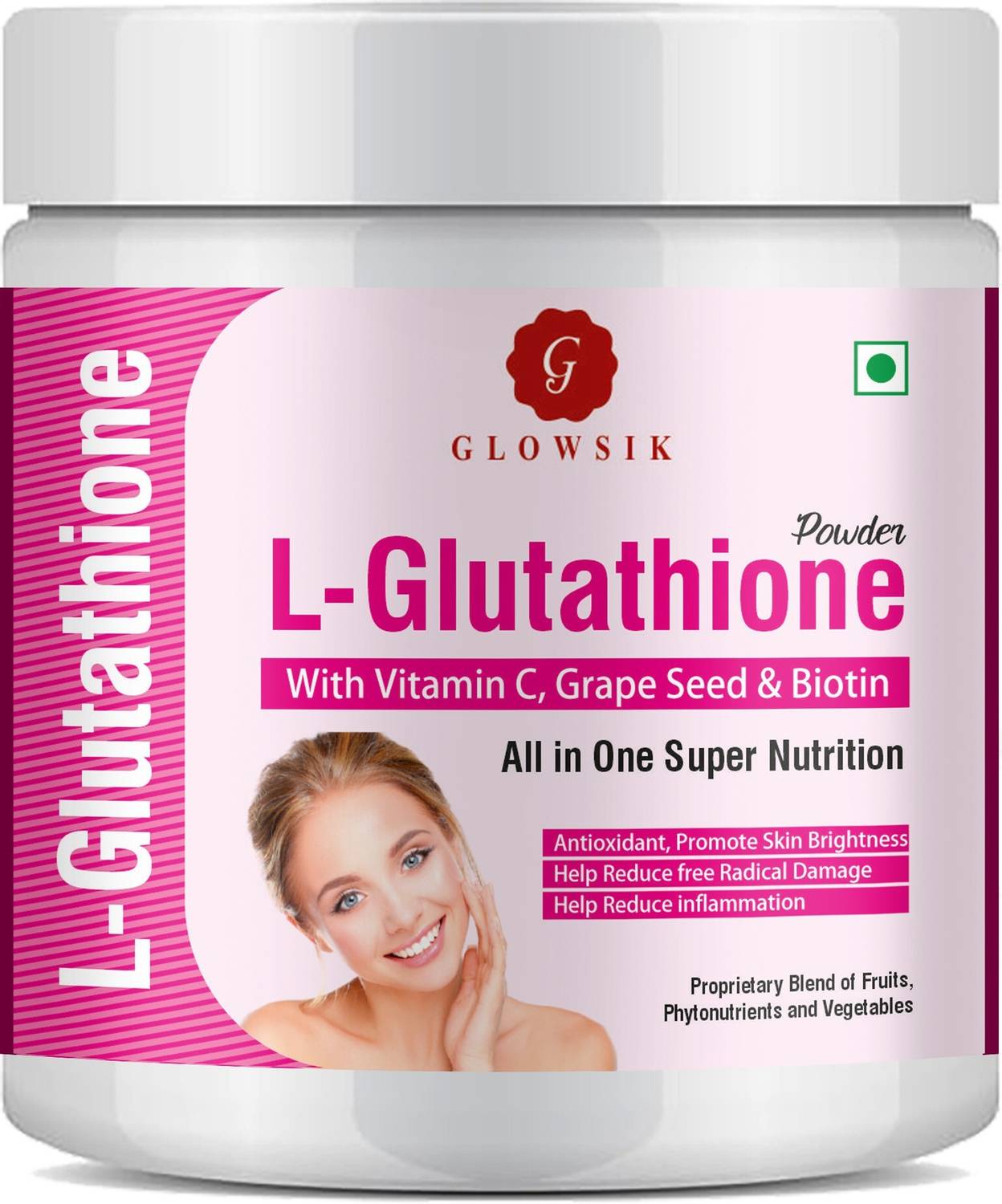 G GLOWSIK L-GLUTATHIONE POWDER FOR HEALTHY & GLOWING SKIN WITH PLANT &  FRUIT EXTRACT Price in India