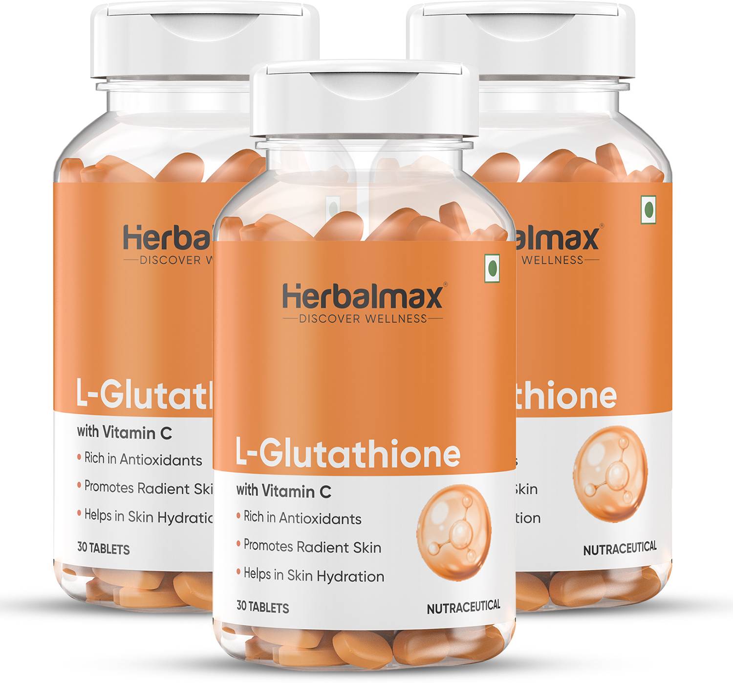 herbalmax glutathione Herbal max L-Glutathione with Vitamin C, Rich in Antioxidants Vitamin B12 IM Online Quantity:30 Capsules Crema Corporal