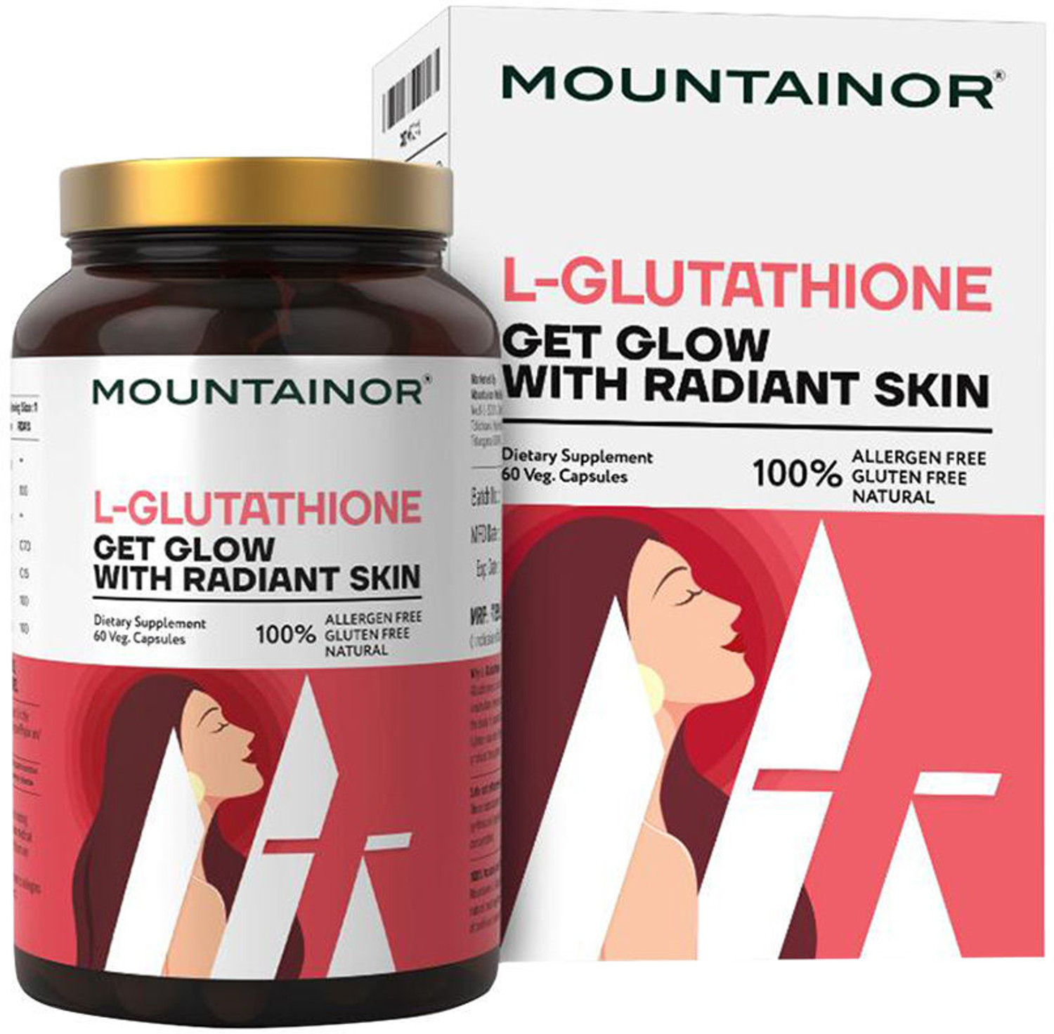 Image of Mountainor L Glutathione Tablets for Glowing, Whitening & Brightening Clear Skin with Vit C