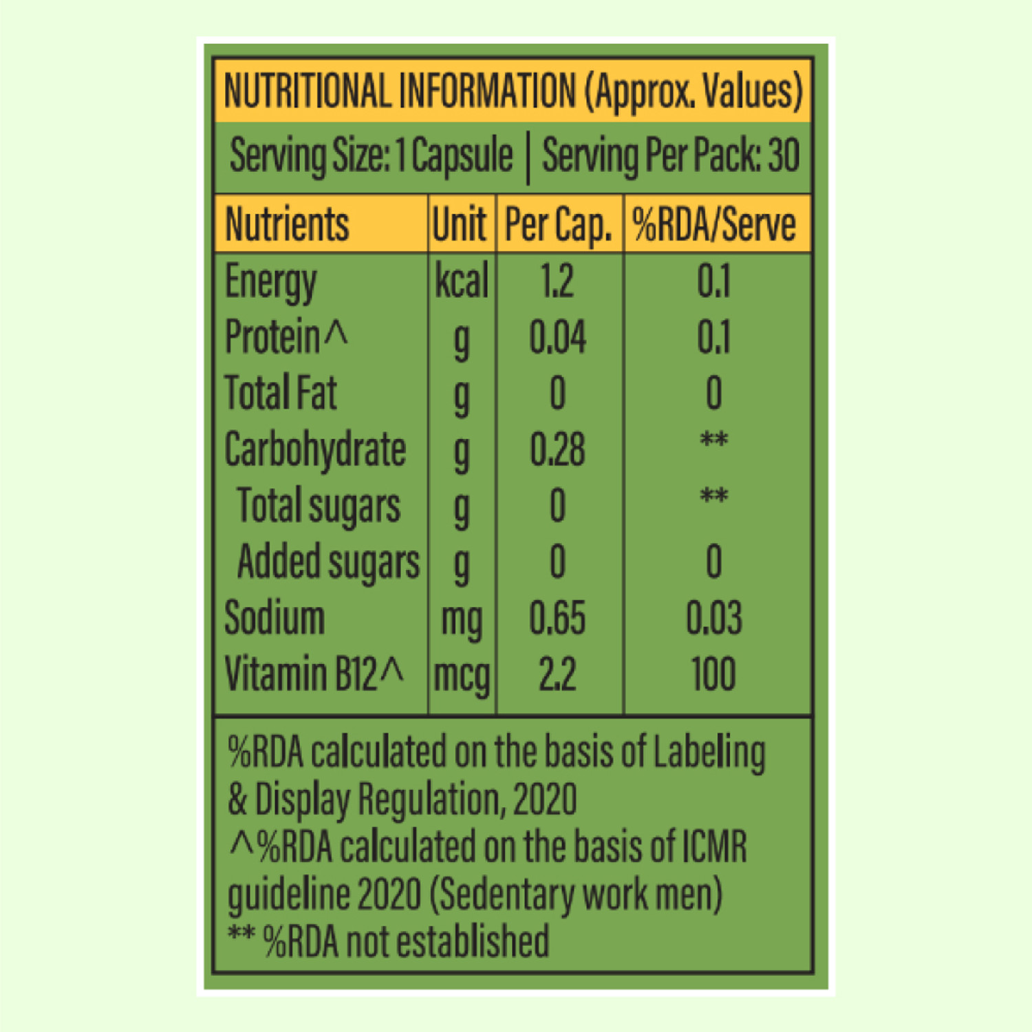 Image of NUTRELA VITAMIN B12 BIO-FERMENTED CAPSULES