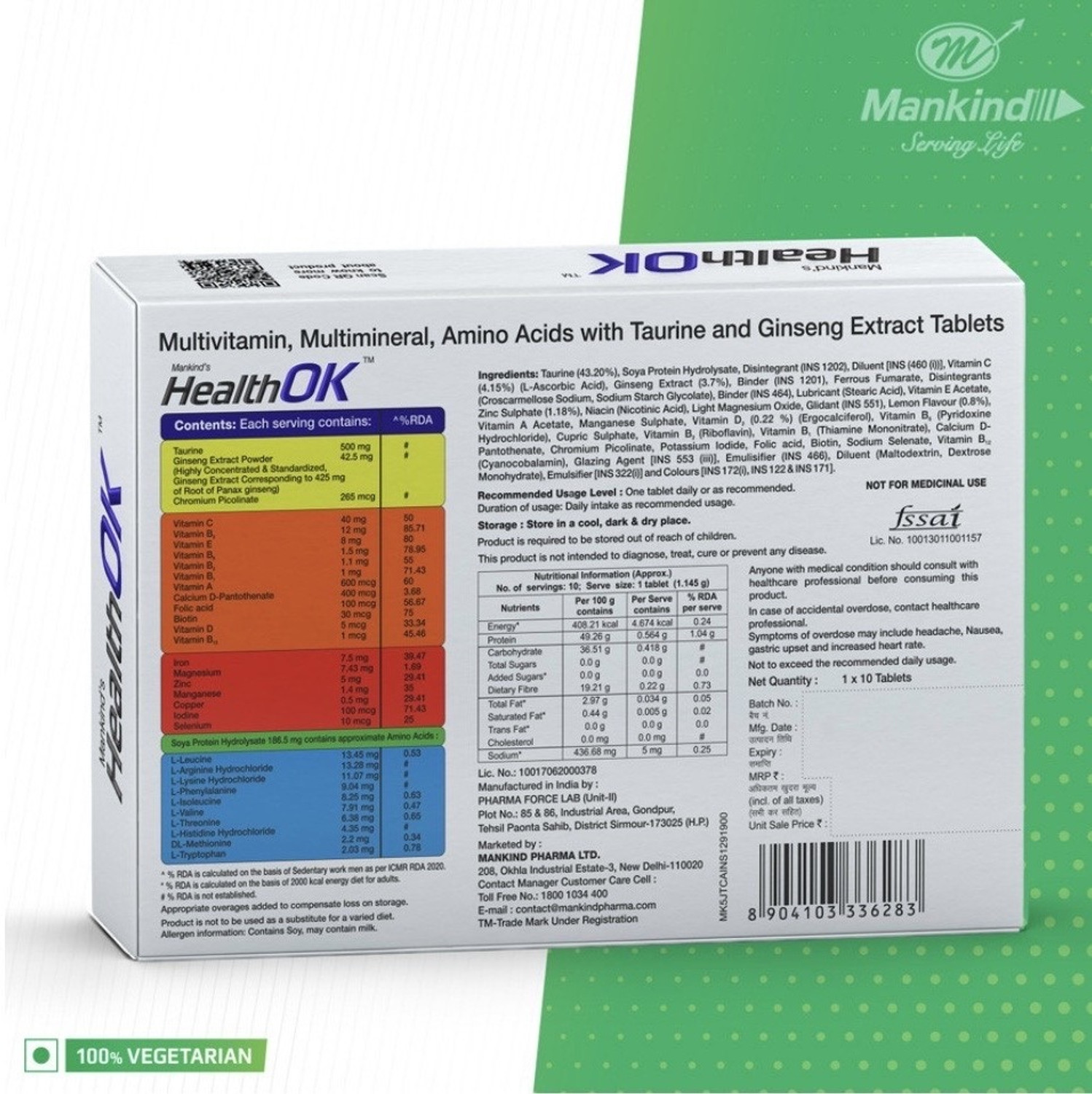 Image of Health Ok Daily Multivitamin With Natural Ginseng for Energy & Overall Health