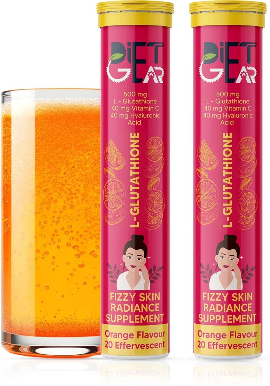 DIET GEAR 500 mg L Glutathione, Hyaluronic Acid, Vit - C & Vit - E | Bright  Youthful Skin Price in India - Buy DIET GEAR 500 mg L Glutathione,  Hyaluronic Acid,