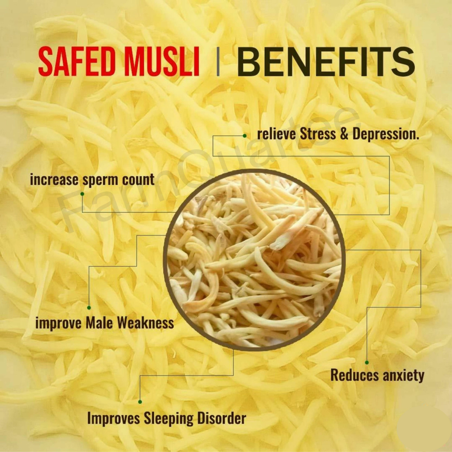 Image of FarmQuartee Natural Ashwagandha Safed Musli Kaunch Beej Konch Seed Powder Churna