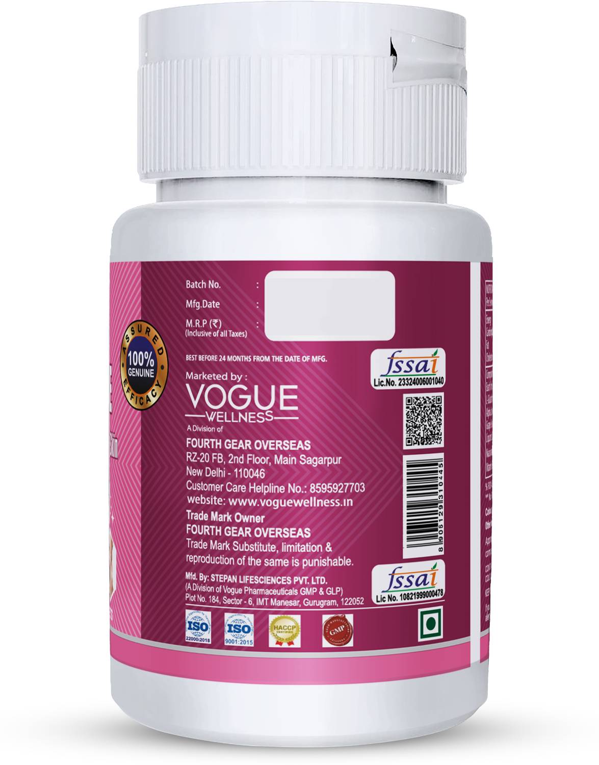 Vogue Wellness L Glutathione Vitamin C Tablet For Glowing Skin & Reduce  Pigmentation