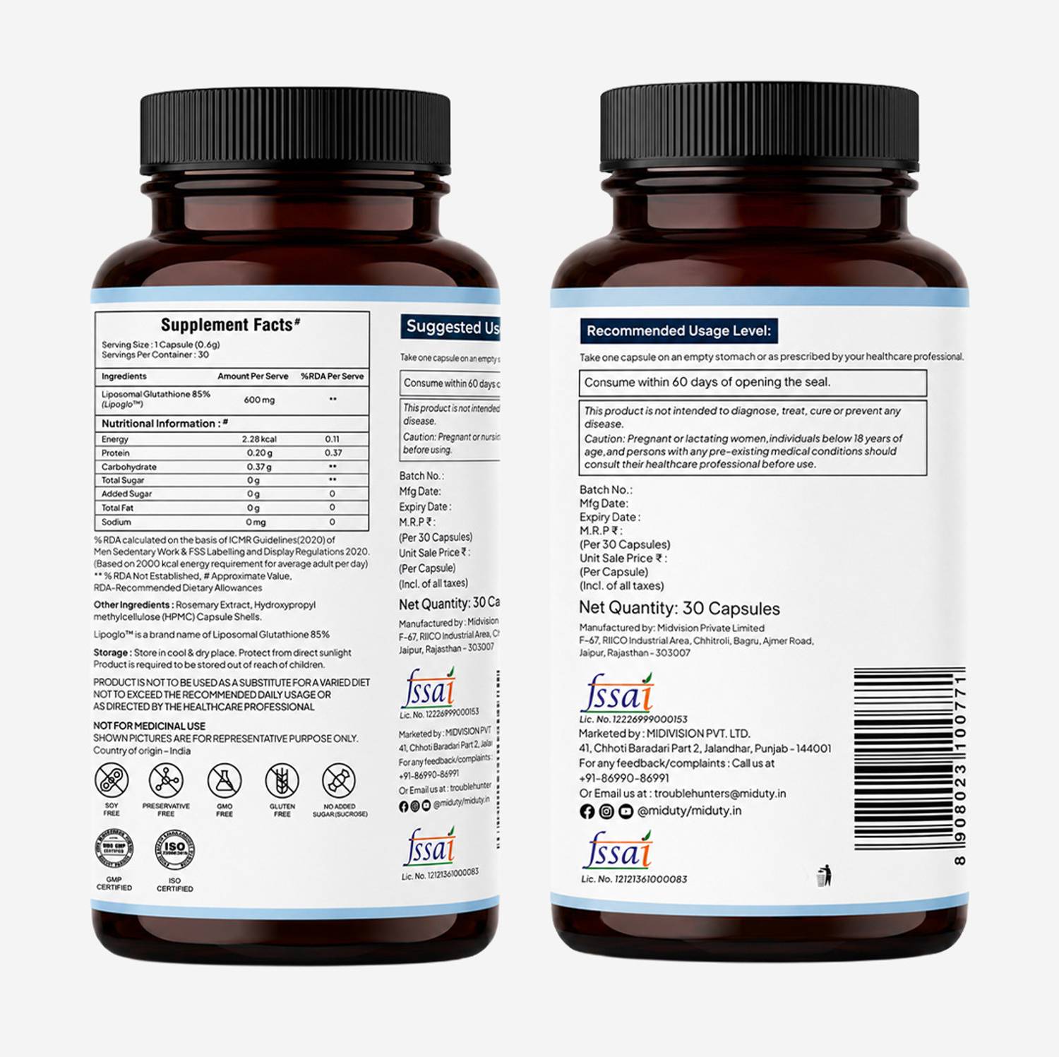 Miduty Liposomal Glutathione 85% - Skin Whitening - Image 3