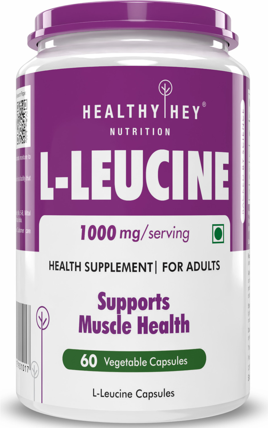 Image of HealthyHey Nutrition L-Leucine Capsule 1000mg Per Serving 60 Capsules