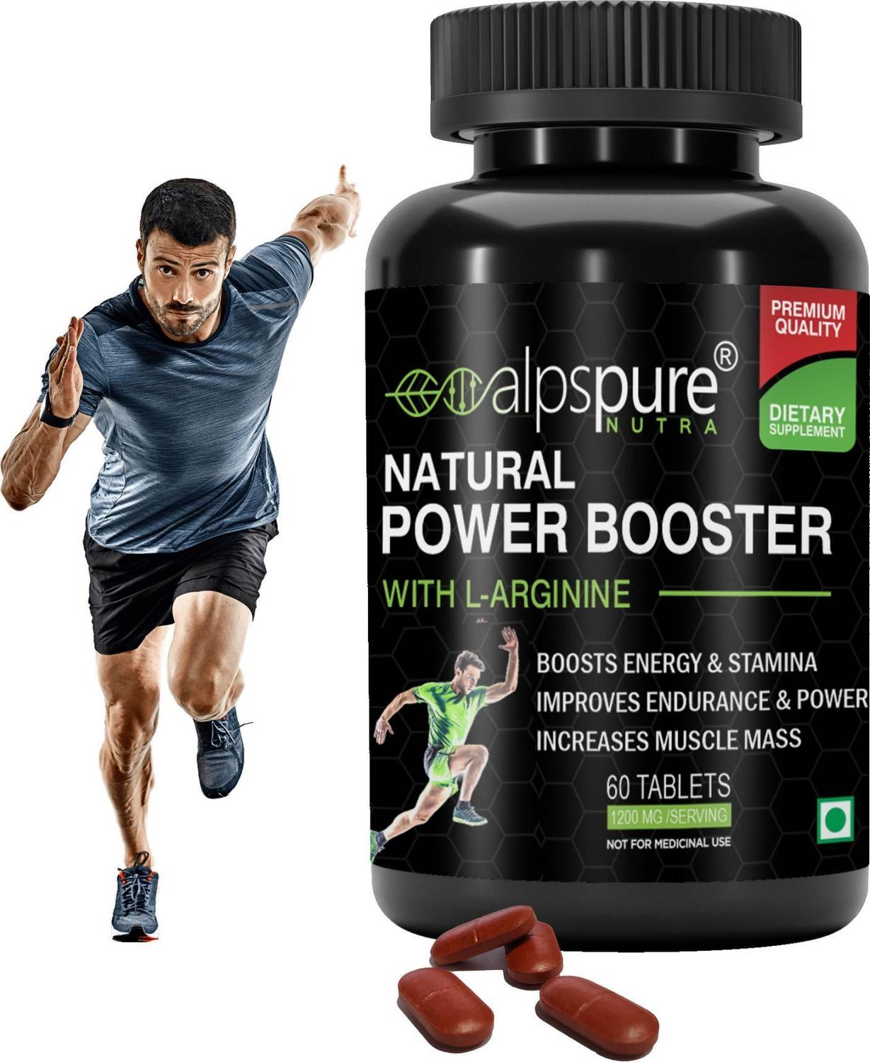ALPSPURE Natural Power Booster With L Arginine & Herbal Extracts For Stamina & Power