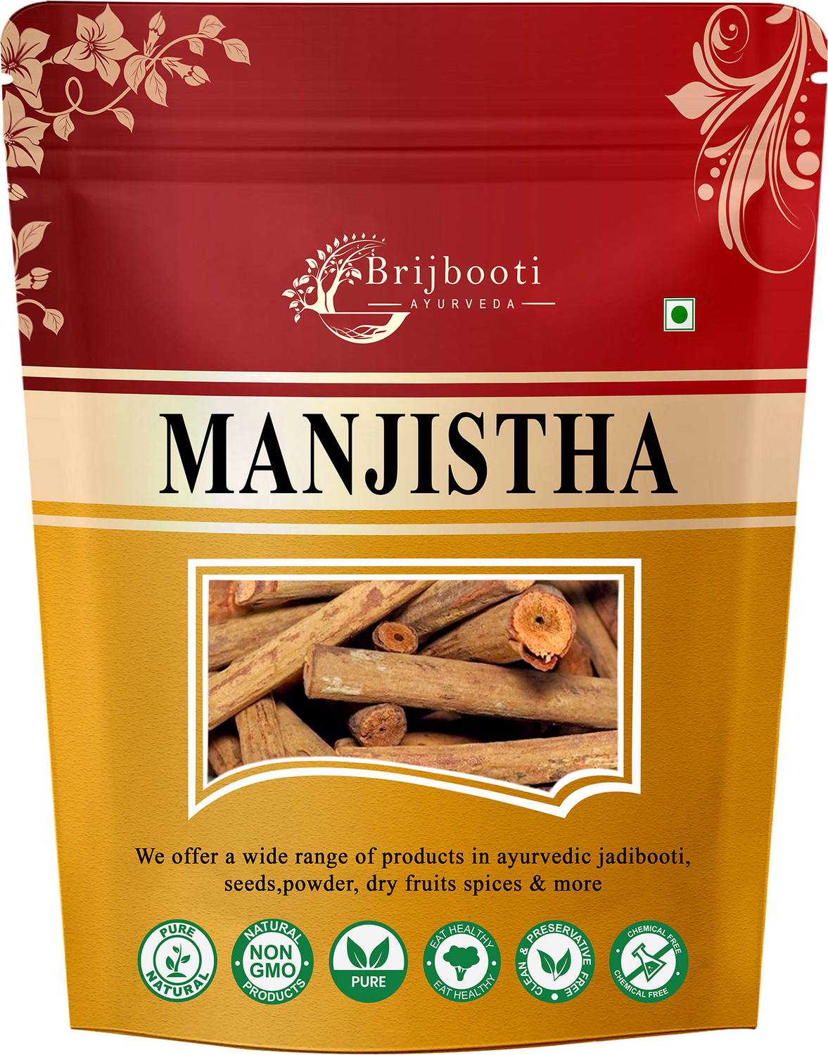 BrijBooti Majith Root, Organic Manjistha Root, Indian Maddar, Manjishta Manjishtha Manjith Seed