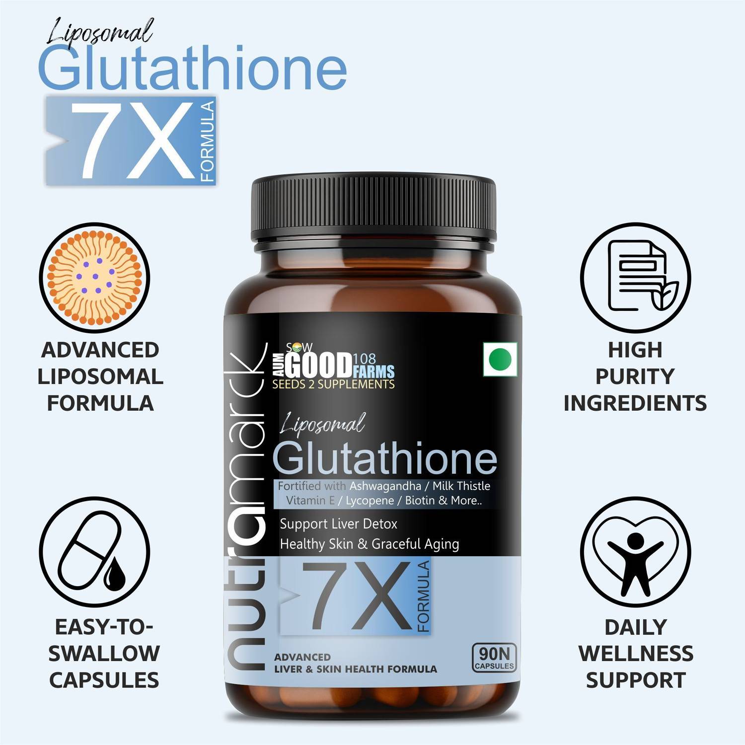 NUTRAMARCK Liposomal Glutathione 7X Capsules | Advanced Skin Brightening &  Detox Formula Price in India - Buy NUTRAMARCK Liposomal Glutathione 7X  Capsules