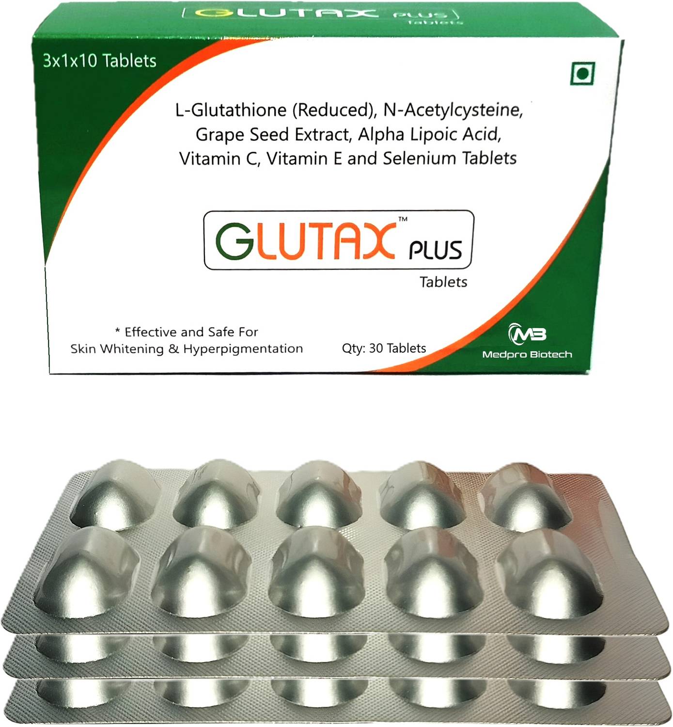 Glutax Plus L-Glutathione with Vitamin C and E for Skin Lightening,  Hyperpigmentation Price in India
