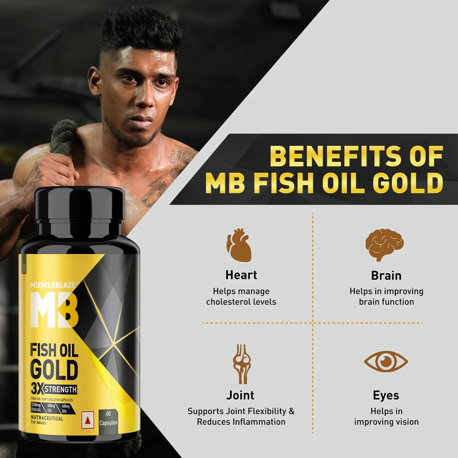 MUSCLEBLAZE Omega 3 Fish Oil Gold 1300mg 500 mg - Image 4