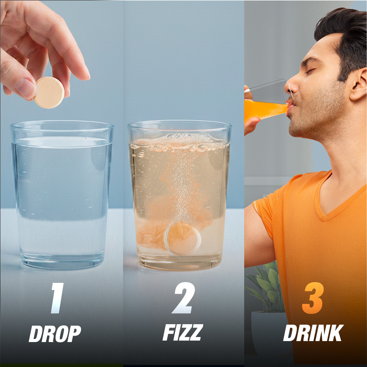 Image of FAST&UP Reload Instant Electrolyte Energy Drink, 20 Effervescent Tablets, Orange Flavor