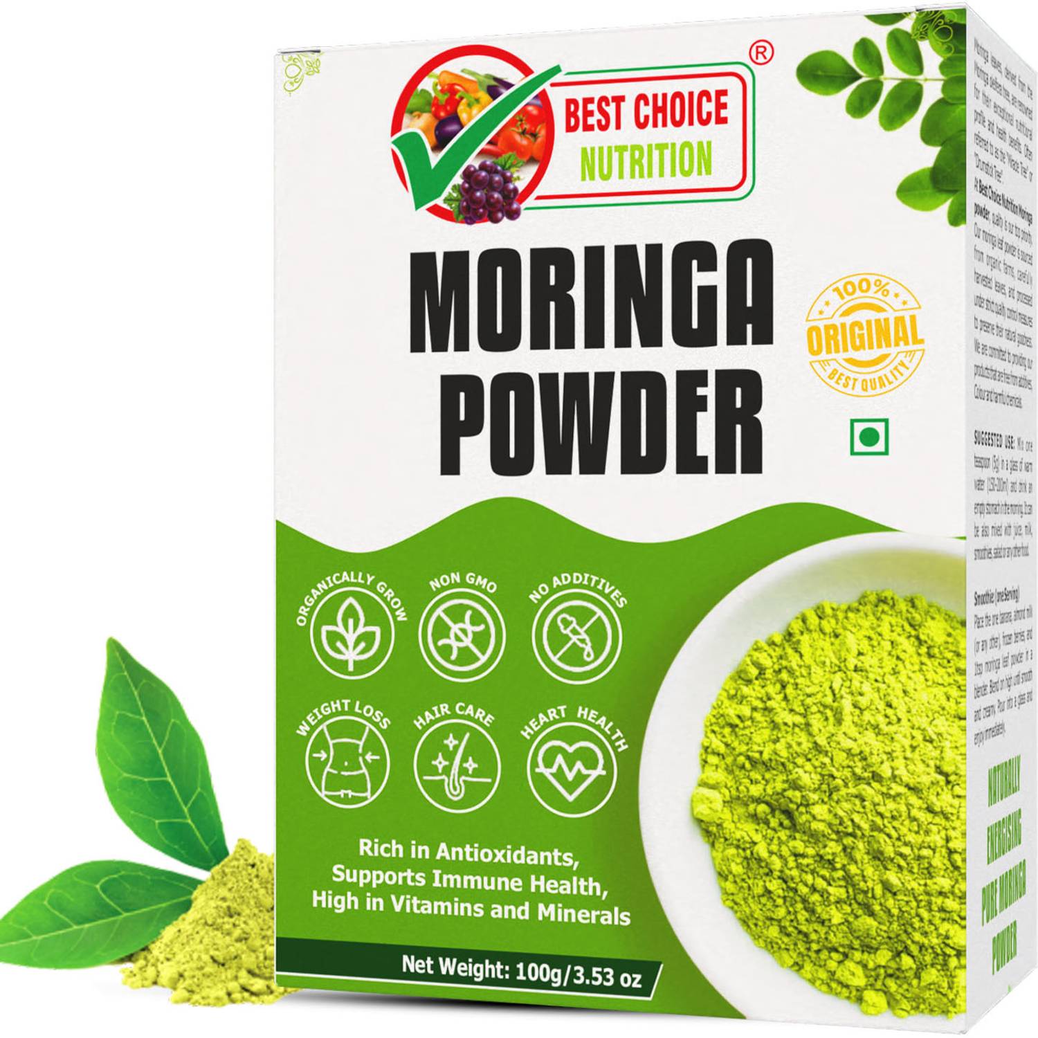 BEST CHOICE NUTRITION Pure Moringa Leaf Powder For Weight Loss