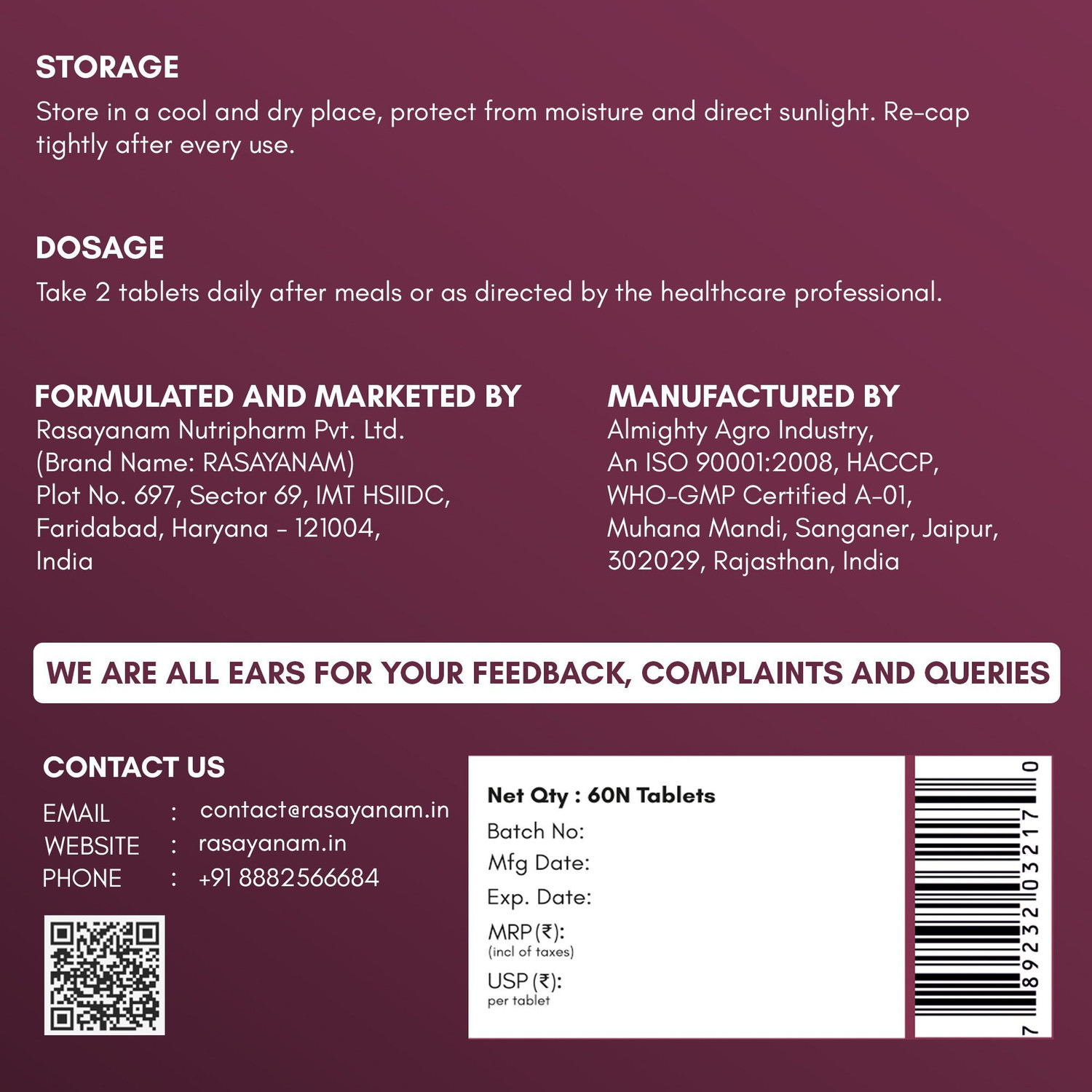 Image of Rasayanam Multivitamin for Women | Energy, Skin, Bone, Heart, Hormone & Immunity Support