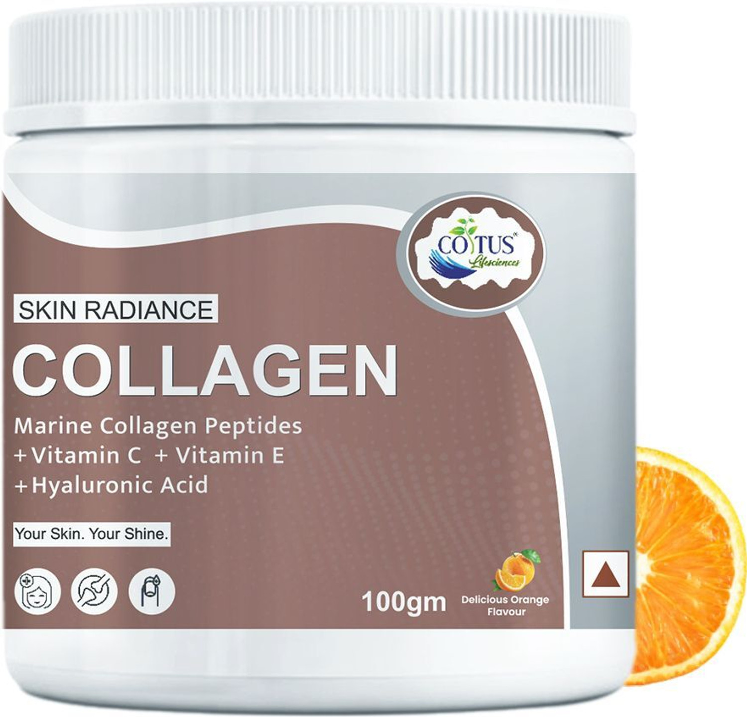 Image of coitus lifesciences Skin Radiance Collagen Supplement with Biotin, Orange