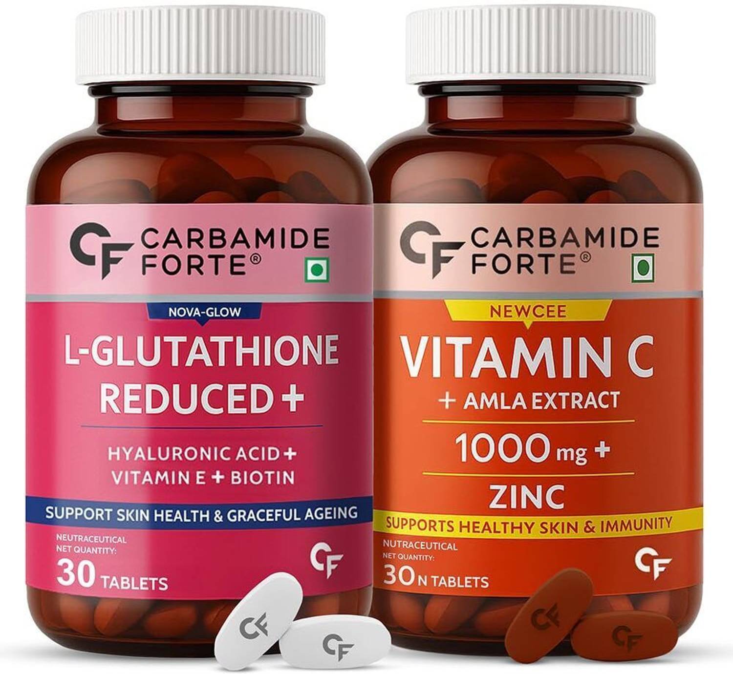 CARBAMIDE FORTE L Glutathione Tablets with Vitamin C from Amla Extract  Combo for Skin