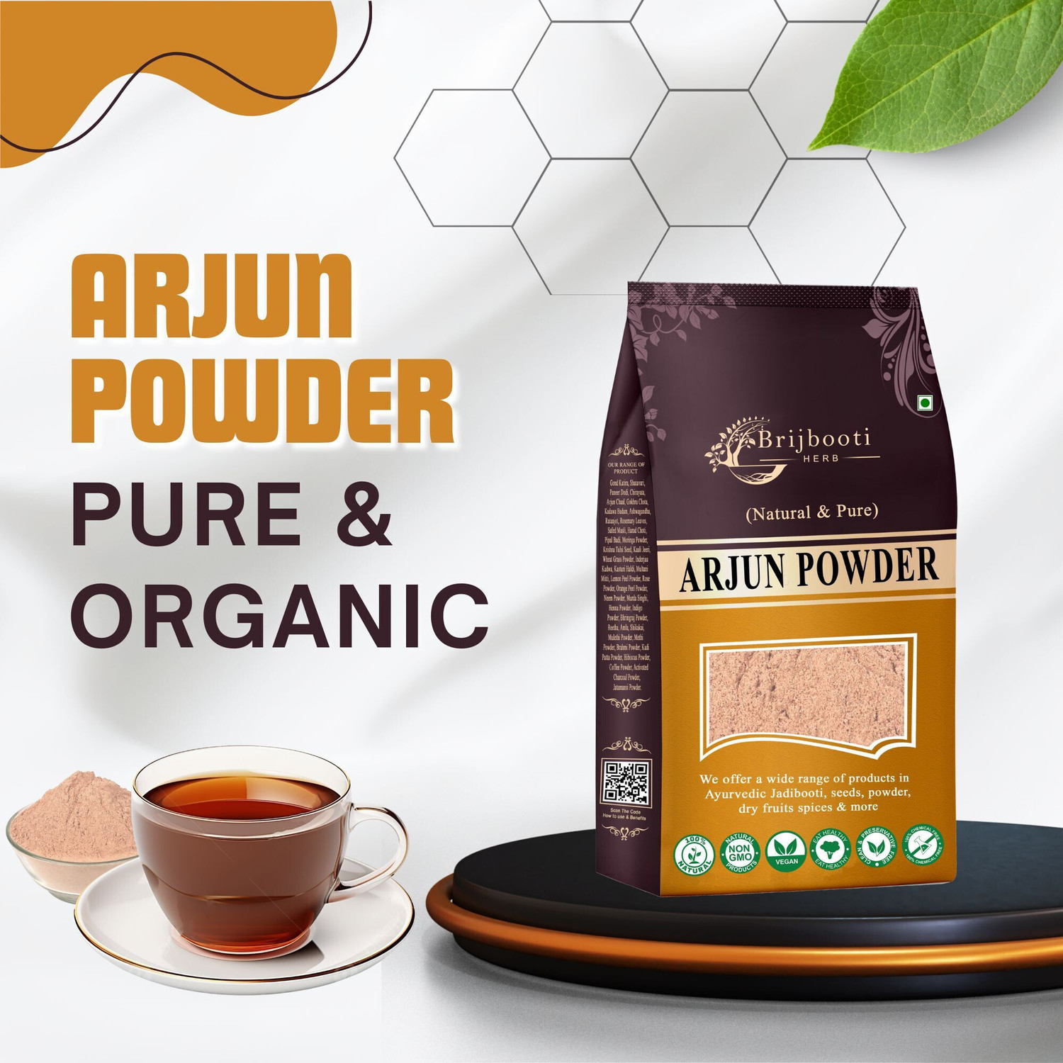 Image of BrijBooti Arjun Ki Chhal Powder | 100% Natural Arjuna Bark for Men & Women | arjuns chal