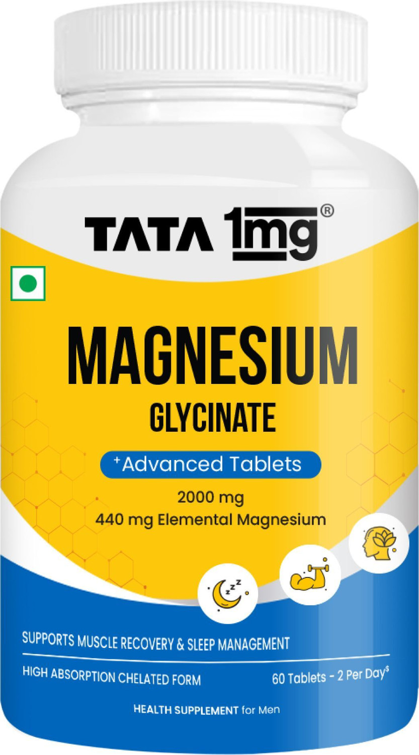 Image of TATA 1mg Magnesium Glycinate Tablets | For Muscle Recovery, Sleep & Nerve Health
